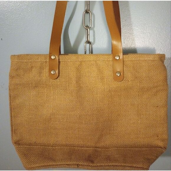 ✨ NWT burlap monogram top zipper handbag - Picture 4 of 12